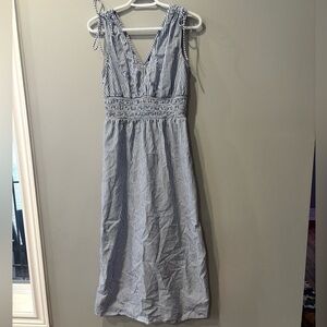 Fit & Flare Sleeveless Striped Tie-Shoulder Smocked Maxi Dress Old Navy